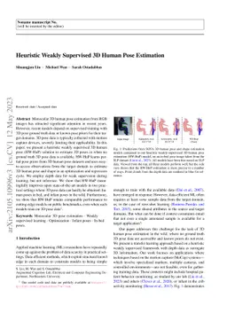 Heuristic Weakly Supervised 3D Human Pose Estimation