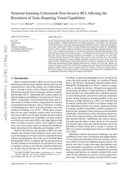Neuronal Jamming Cyberattack over Invasive BCI Affecting the Resolution
  of Tasks Requiring Visual Capabilities
