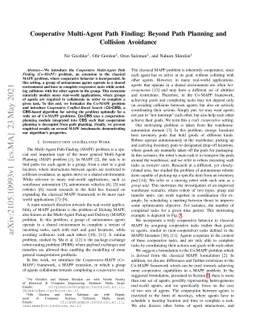 Cooperative Multi-Agent Path Finding: Beyond Path Planning and Collision
  Avoidance
