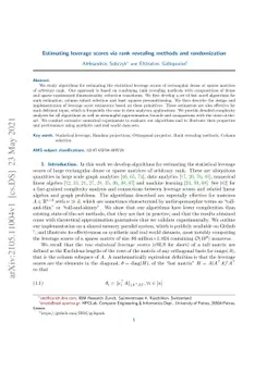 Estimating leverage scores via rank revealing methods and randomization