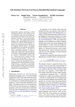 Self-Attention Networks Can Process Bounded Hierarchical Languages