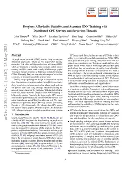 Dorylus: Affordable, Scalable, and Accurate GNN Training with
  Distributed CPU Servers and Serverless Threads