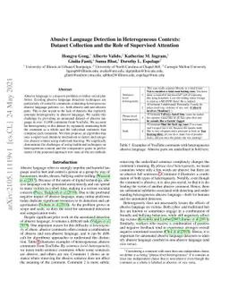 Abusive Language Detection in Heterogeneous Contexts: Dataset Collection
  and the Role of Supervised Attention
