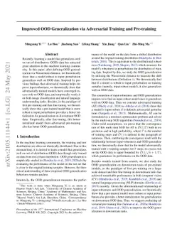 Improved OOD Generalization via Adversarial Training and Pre-training