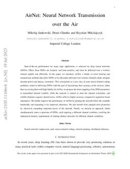 AirNet: Neural Network Transmission over the Air