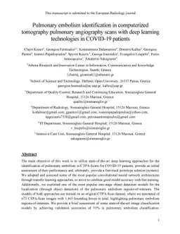 Pulmonary embolism identification in computerized tomography pulmonary
  angiography scans with deep learning technologies in COVID-19 patients