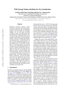 PTR: Prompt Tuning with Rules for Text Classification