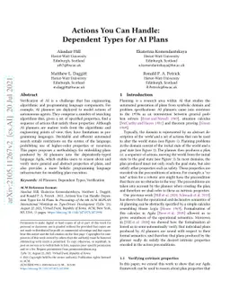 Actions You Can Handle: Dependent Types for AI Plans