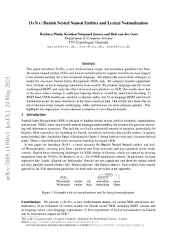 DaN+: Danish Nested Named Entities and Lexical Normalization