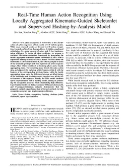 Real-time Human Action Recognition Using Locally Aggregated
  Kinematic-Guided Skeletonlet and Supervised Hashing-by-Analysis Model