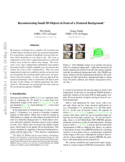 Reconstructing Small 3D Objects in front of a Textured Background