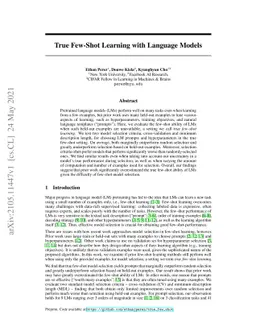 True Few-Shot Learning with Language Models