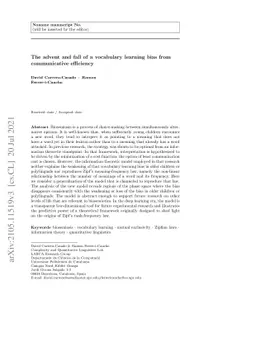 The advent and fall of a vocabulary learning bias from communicative
  efficiency