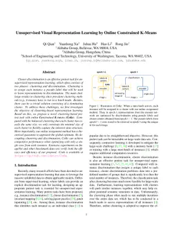 Unsupervised Visual Representation Learning by Online Constrained
  K-Means