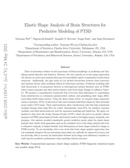 Elastic Shape Analysis of Brain Structures for Predictive Modeling of
  PTSD