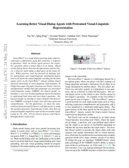 Learning Better Visual Dialog Agents with Pretrained Visual-Linguistic
  Representation