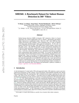 SHD360: A Benchmark Dataset for Salient Human Detection in 360°
  Videos