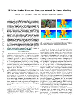 SRH-Net: Stacked Recurrent Hourglass Network for Stereo Matching