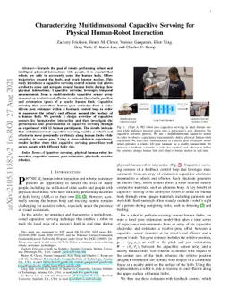 Characterizing Multidimensional Capacitive Servoing for Physical
  Human-Robot Interaction