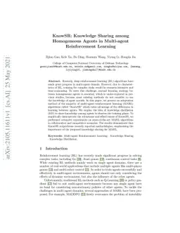 KnowSR: Knowledge Sharing among Homogeneous Agents in Multi-agent
  Reinforcement Learning