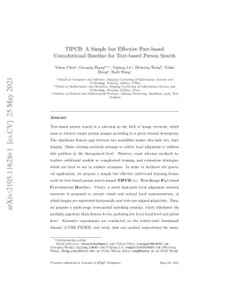 TIPCB: A Simple but Effective Part-based Convolutional Baseline for
  Text-based Person Search