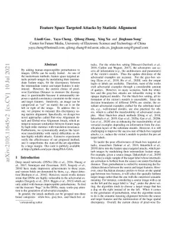 Feature Space Targeted Attacks by Statistic Alignment