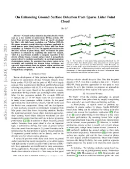 On Enhancing Ground Surface Detection from Sparse Lidar Point Cloud