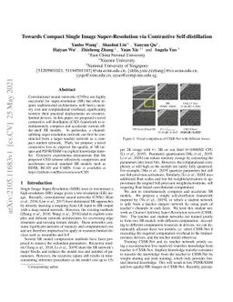 Towards Compact Single Image Super-Resolution via Contrastive
  Self-distillation