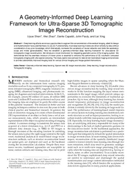 A Geometry-Informed Deep Learning Framework for Ultra-Sparse 3D
  Tomographic Image Reconstruction