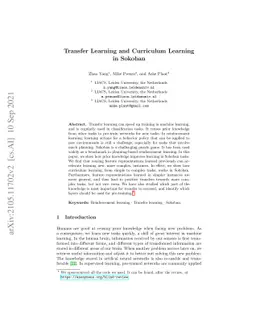 Transfer Learning and Curriculum Learning in Sokoban