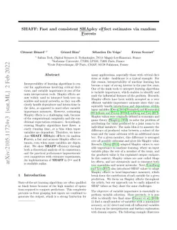 SHAFF: Fast and consistent SHApley eFfect estimates via random Forests