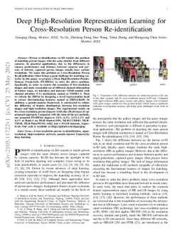 Deep High-Resolution Representation Learning for Cross-Resolution Person
  Re-identification