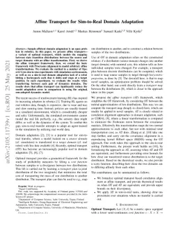 Affine Transport for Sim-to-Real Domain Adaptation