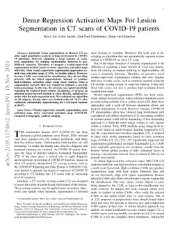 Dense Regression Activation Maps For Lesion Segmentation in CT scans of
  COVID-19 patients