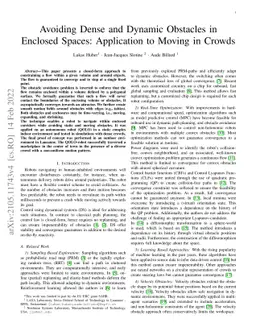 Avoiding Dense and Dynamic Obstacles in Enclosed Spaces: Application to
  Moving in Crowds