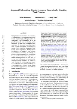 Argument Undermining: Counter-Argument Generation by Attacking Weak
  Premises