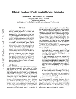 Efficiently Explaining CSPs with Unsatisfiable Subset Optimization