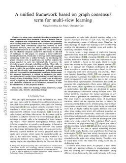 A unified framework based on graph consensus term for multi-view
  learning