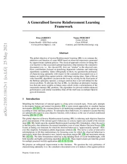 A Generalised Inverse Reinforcement Learning Framework