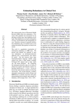 Estimating Redundancy in Clinical Text