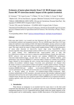 Estimates of maize plant density from UAV RGB images using Faster-RCNN
  detection model: impact of the spatial resolution