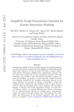 GraphFM: Graph Factorization Machines for Feature Interaction Modeling