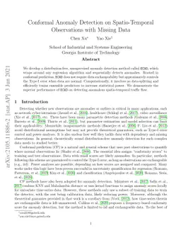 Conformal Anomaly Detection on Spatio-Temporal Observations with Missing
  Data
