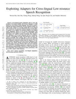 Exploiting Adapters for Cross-lingual Low-resource Speech Recognition