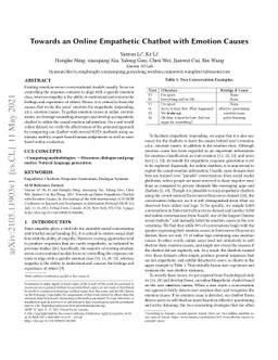 Towards an Online Empathetic Chatbot with Emotion Causes