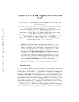 Execution of NVRAM Programs with Persistent Stack