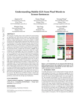 Understanding Mobile GUI: from Pixel-Words to Screen-Sentences