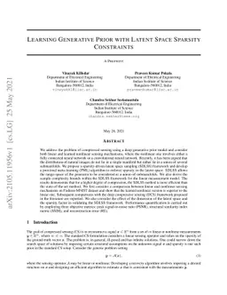 Learning Generative Prior with Latent Space Sparsity Constraints