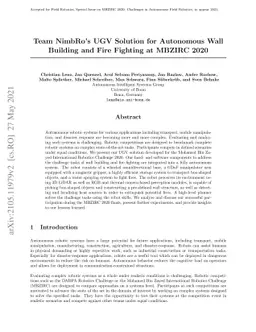 Team NimbRo's UGV Solution for Autonomous Wall Building and Fire
  Fighting at MBZIRC 2020