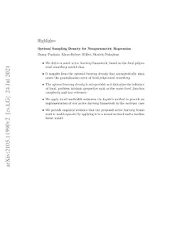 Optimal Sampling Density for Nonparametric Regression